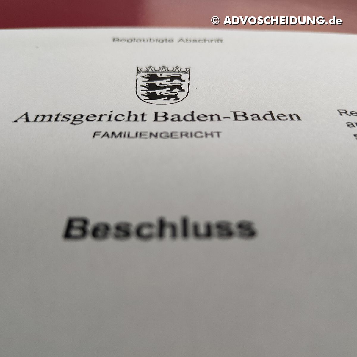 Scheidung online einreichen über das beA durch Anwalt in Baden-Baden